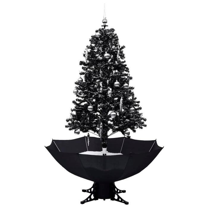 Albero di Natale con Nevicata e Base ad Ombrello in PVC