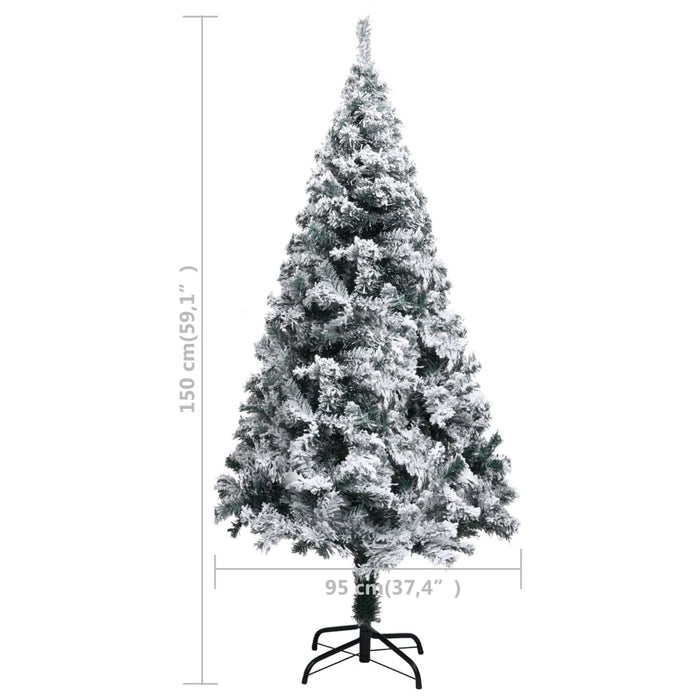 Albero di Natale Artificiale con Neve Floccata e LED in diverse dimensioni e materiali