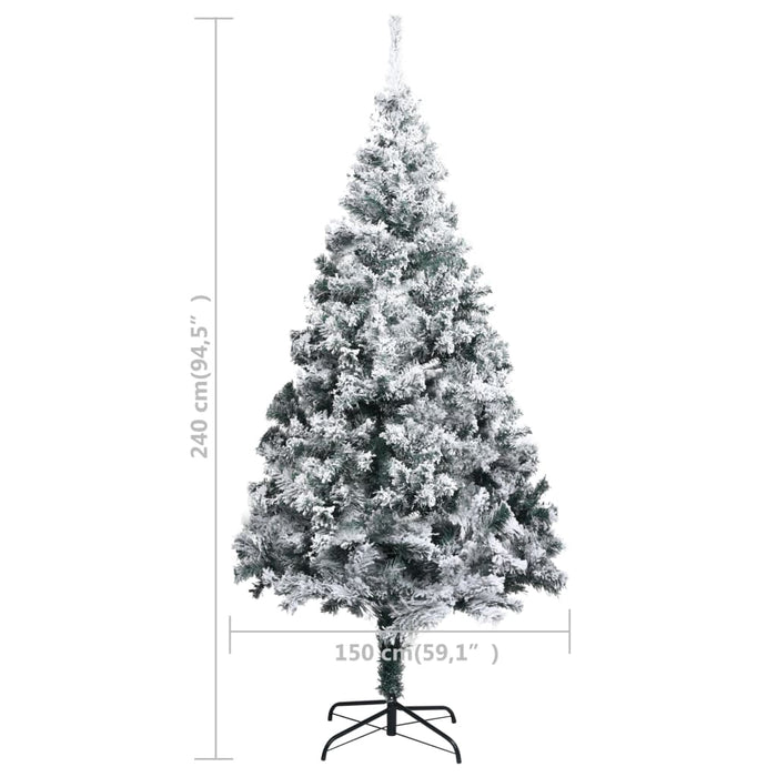 Albero di Natale Artificiale con Neve Floccata e LED in diverse dimensioni e materiali