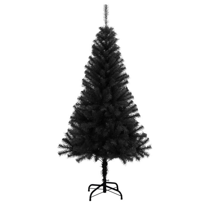 Albero di Natale Artificiale Sottile con Base Nero in PVC