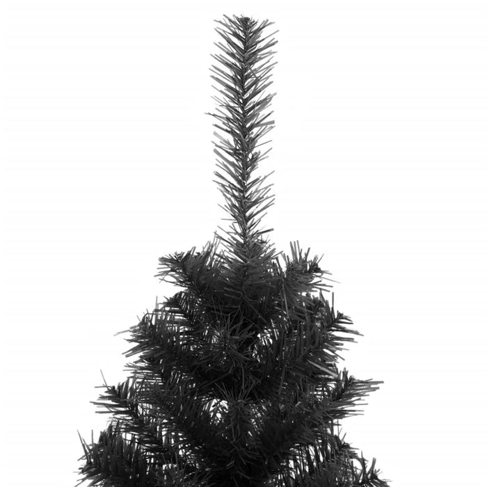 Albero di Natale Artificiale Sottile con Base Nero in PVC