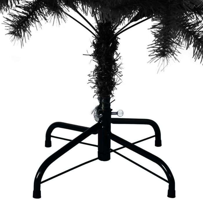 Albero di Natale Artificiale Sottile con Base Nero in PVC