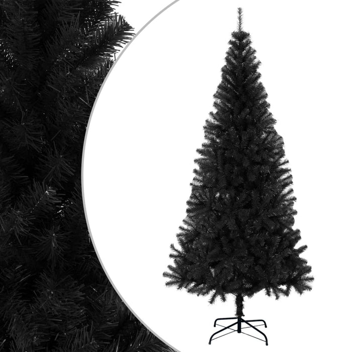 Albero di Natale Artificiale Sottile con Base Nero in PVC