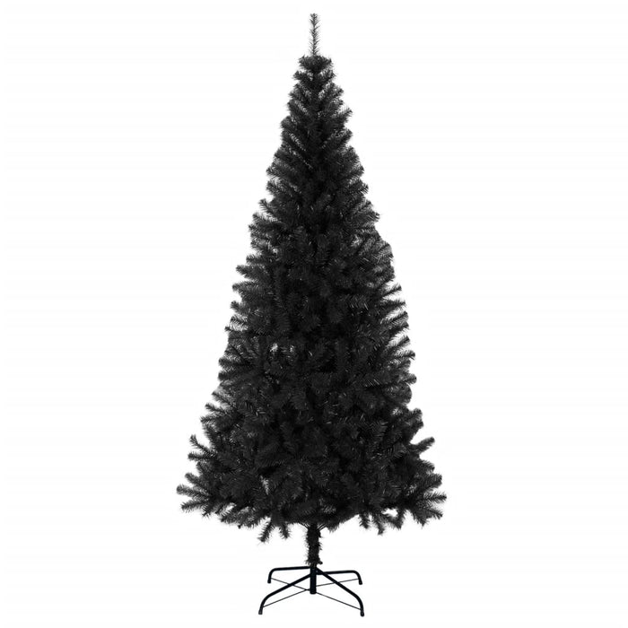 Albero di Natale Artificiale Sottile con Base Nero in PVC