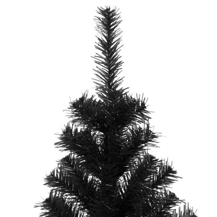 Albero di Natale Artificiale Sottile con Base Nero in PVC