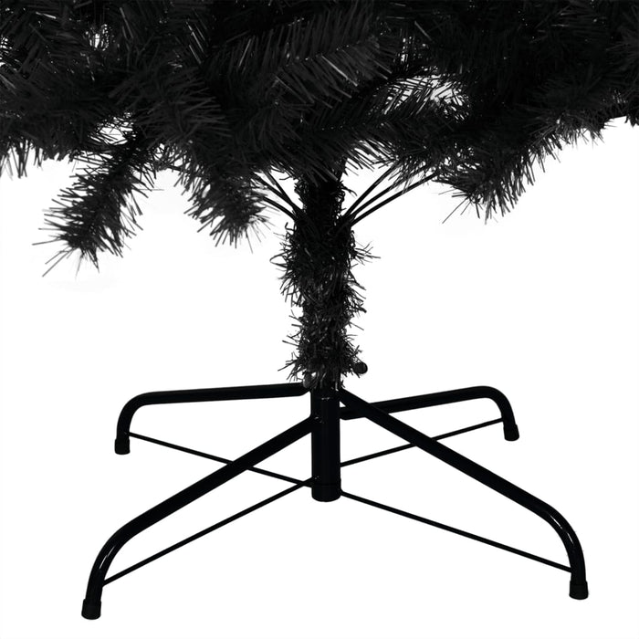 Albero di Natale Artificiale Sottile con Base Nero in PVC