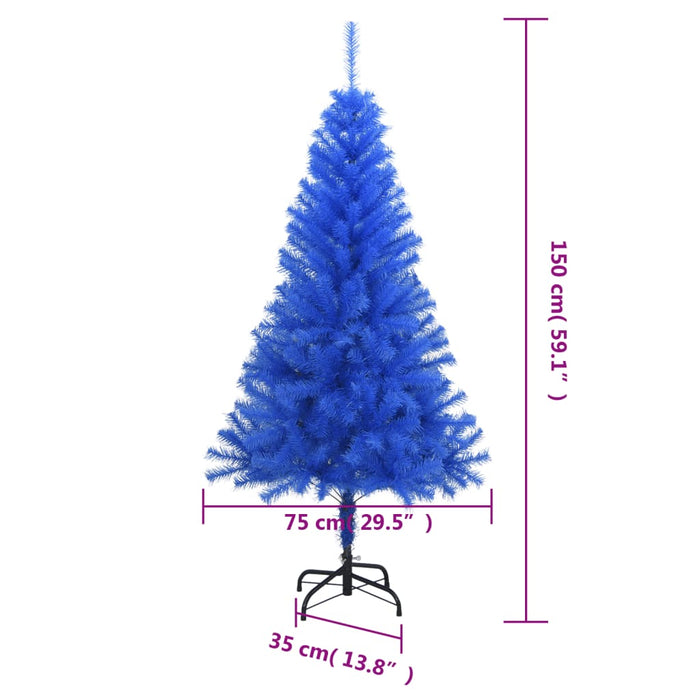 Albero di Natale Artificiale con Base Blu in PVC