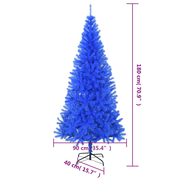 Albero di Natale Artificiale con Base Blu in PVC