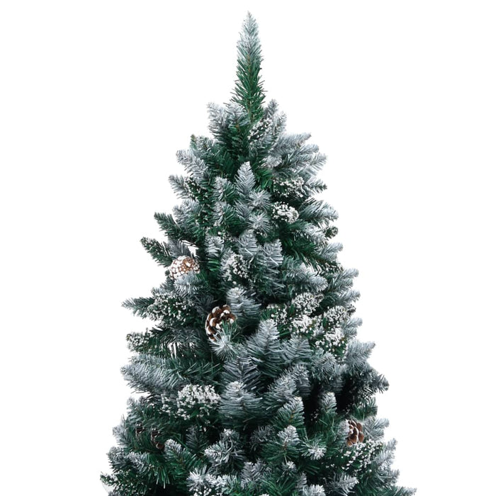 Albero di Natale Artificiale con Pigne e Neve Bianca