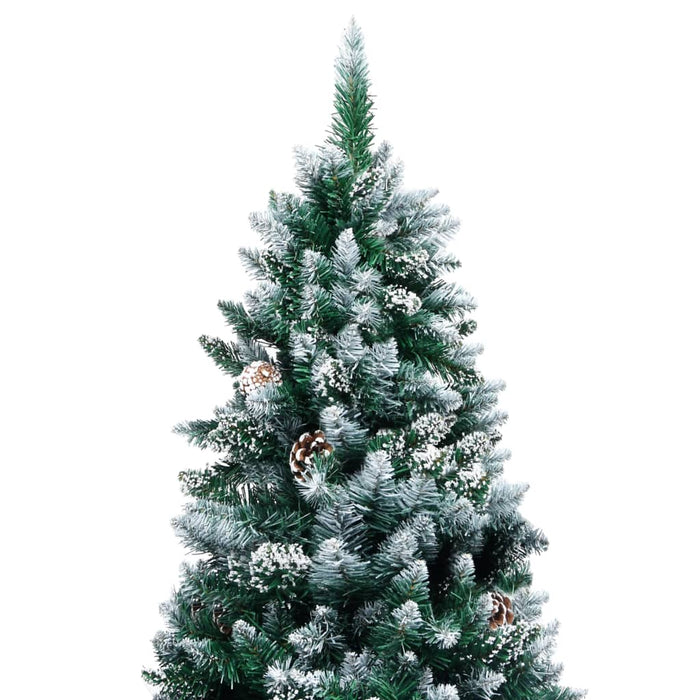 Albero di Natale Artificiale con Pigne e Neve Bianca