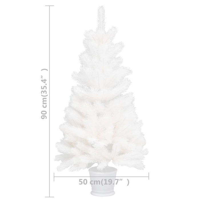 Albero di Natale Artificiale con Aghi Realistici Bianco