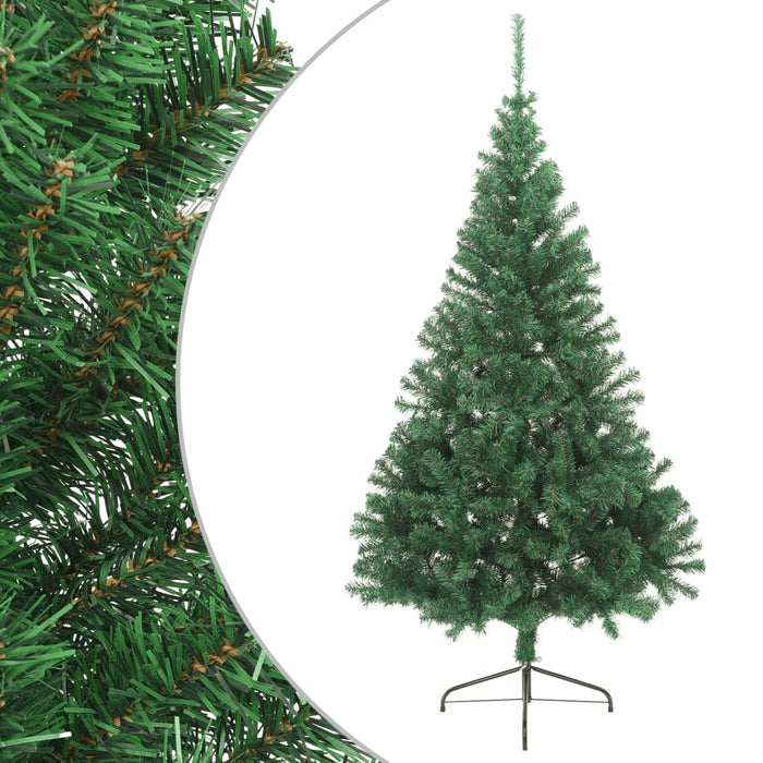 Albero di Natale Artificiale Metà con Supporto Verde in PVC