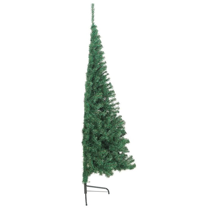 Albero di Natale Artificiale Metà con Supporto Verde in PVC