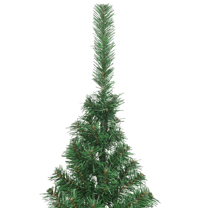 Albero di Natale Artificiale Metà con Supporto Verde in PVC