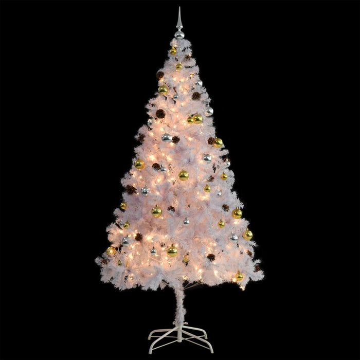 Albero di Natale Artificiale Preilluminato con Palline