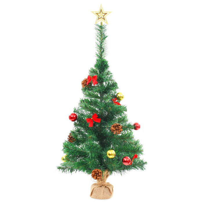 Albero di Natale Preilluminato con Palline Verde