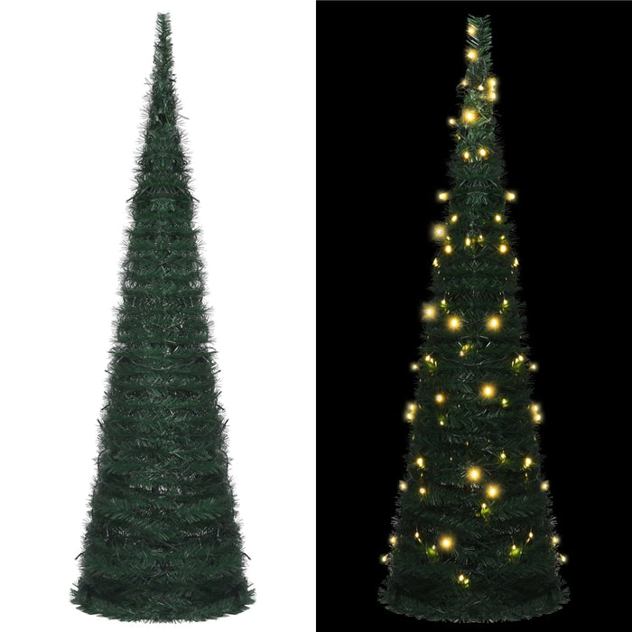 Albero di Natale Artificiale Apribile Preilluminato Verde