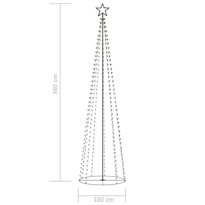 Albero di Natale a Cono con LED Bianco Caldo e Freddo