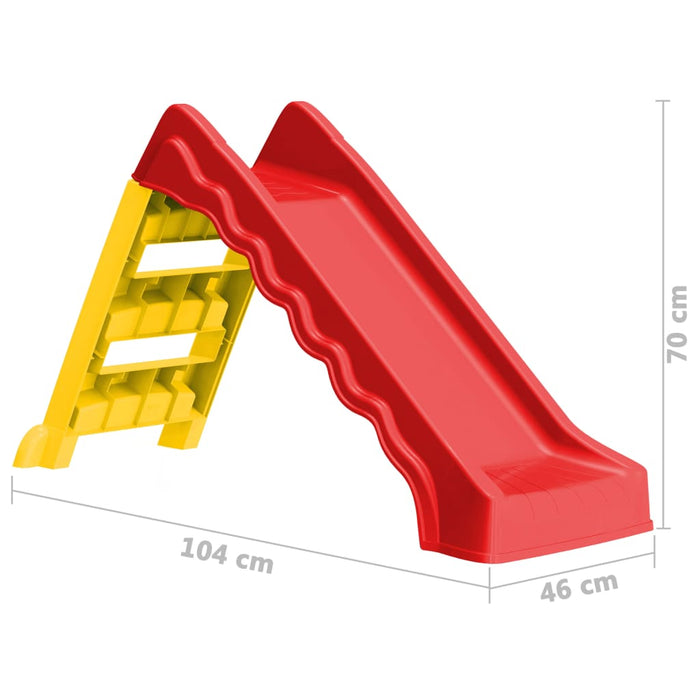 Scivolo Pieghevole Bambini per Interni e Esterni Giallo e Rosso