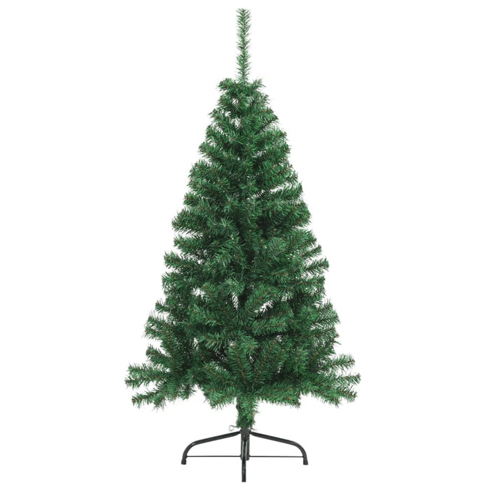 Albero di Natale Artificiale Metà con Supporto Verde in PVC