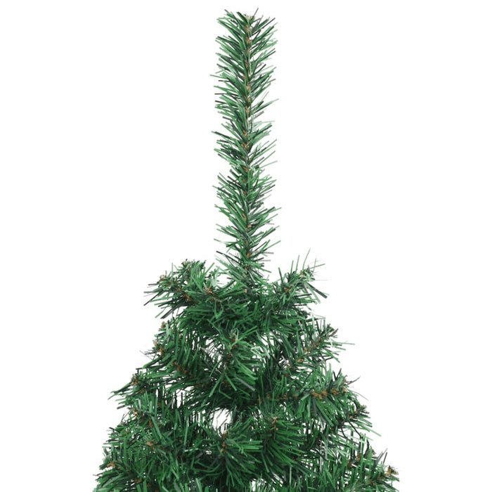 Albero di Natale Artificiale Metà con Supporto Verde in PVC