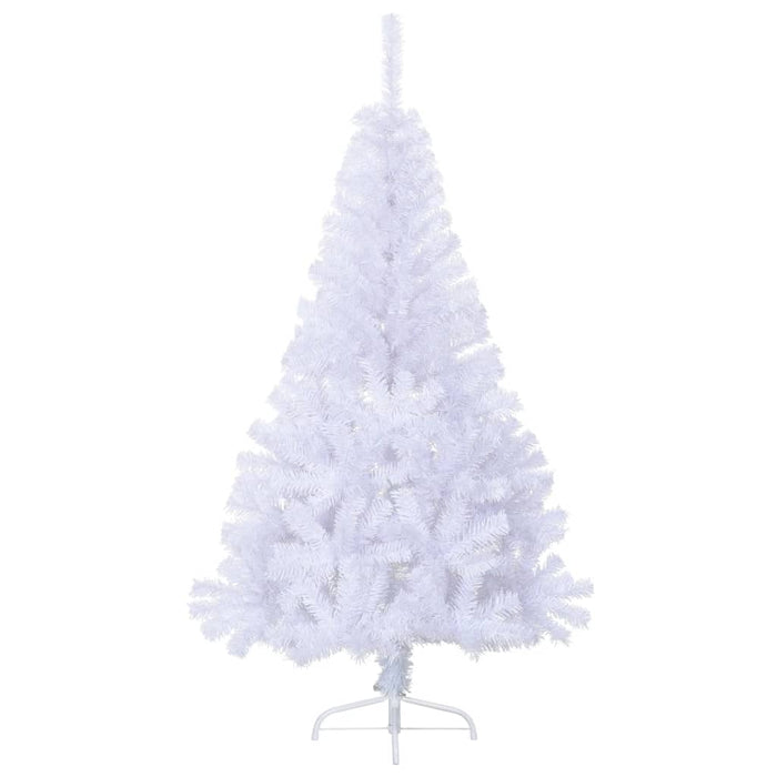 Albero di Natale Artificiale Metà con Supporto Bianco in PVC