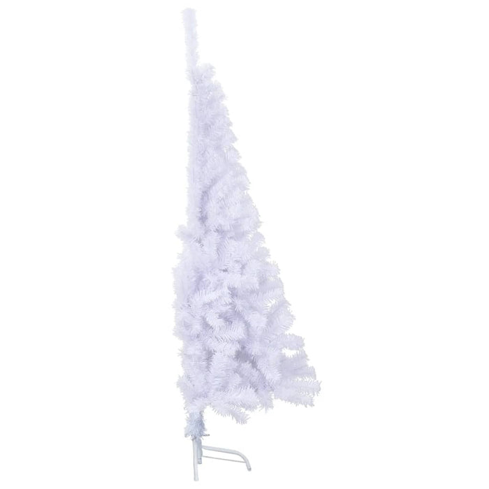 Albero di Natale Artificiale Metà con Supporto Bianco in PVC