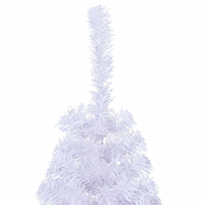 Albero di Natale Artificiale Metà con Supporto Bianco in PVC