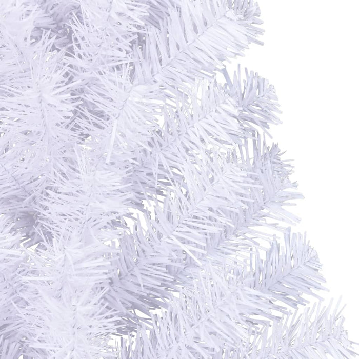 Albero di Natale Artificiale Metà con Supporto Bianco in PVC