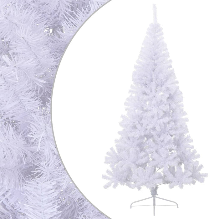 Albero di Natale Artificiale Metà con Supporto Bianco in PVC