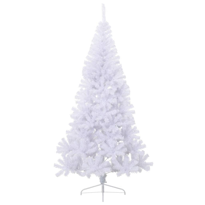 Albero di Natale Artificiale Metà con Supporto Bianco in PVC