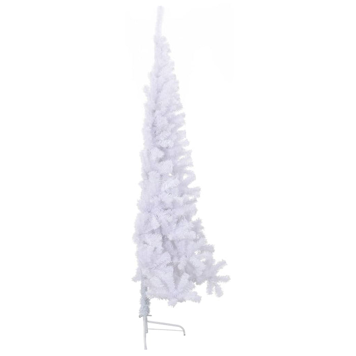 Albero di Natale Artificiale Metà con Supporto Bianco in PVC