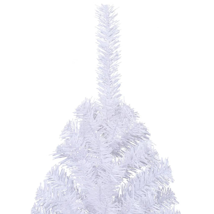 Albero di Natale Artificiale Metà con Supporto Bianco in PVC