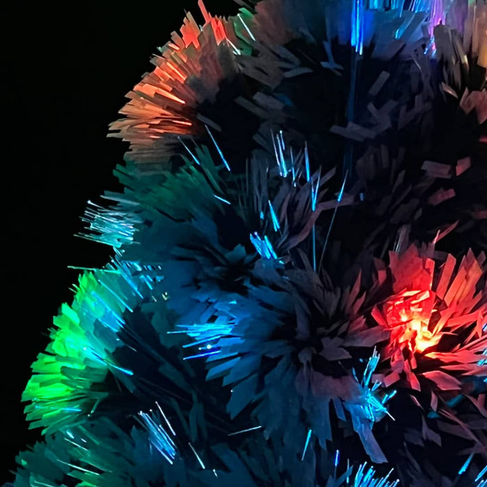 Albero Natale Preilluminato Bianco e Blu in Fibra Ottica