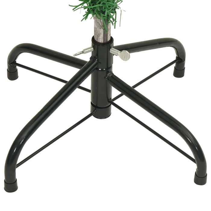 Albero di Natale Artificiale Capovolto con Base Bianca e Supporto Verde in PVC