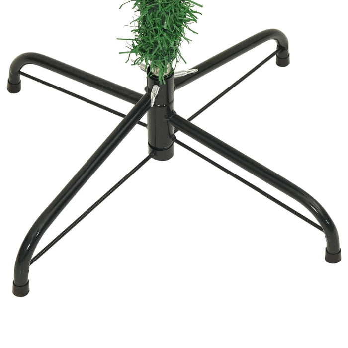 Albero di Natale Artificiale Capovolto con Base Bianca e Supporto Verde in PVC