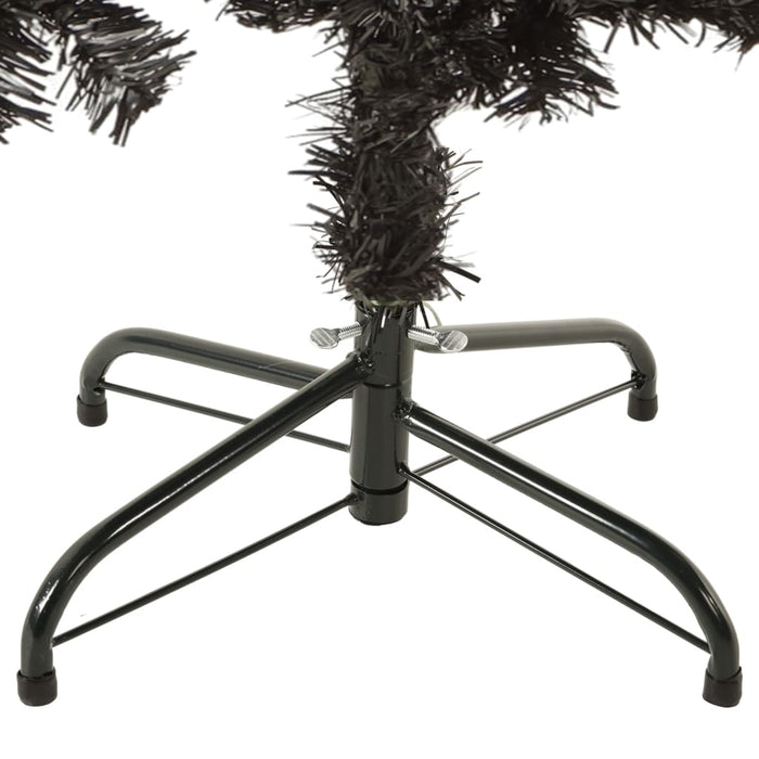 Albero di Natale Artificiale Sottile con Base Nero in PVC