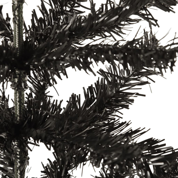 Albero di Natale Artificiale Sottile con Base Nero in PVC