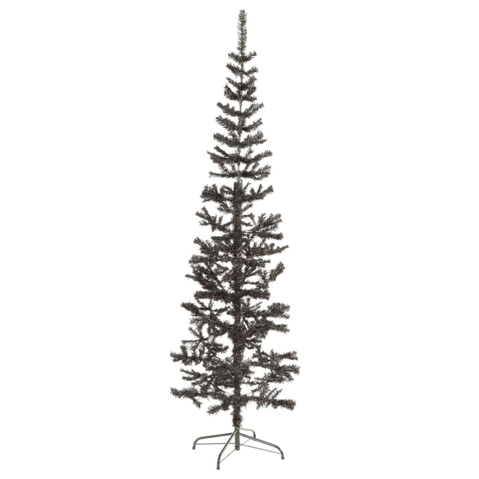 Albero di Natale Artificiale Sottile con Base Nero in PVC