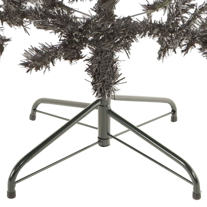 Albero di Natale Artificiale Sottile con Base Nero in PVC