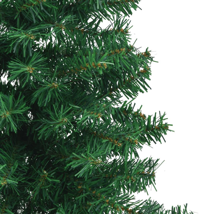 Albero di Natale Artificiale ad Angolo con Supporto Verde in PVC