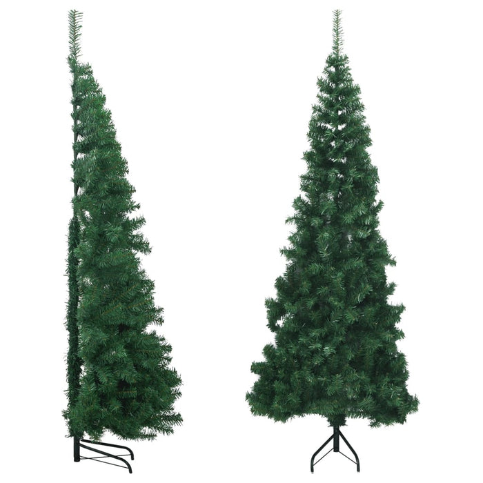 Albero di Natale Artificiale ad Angolo con Supporto Verde in PVC