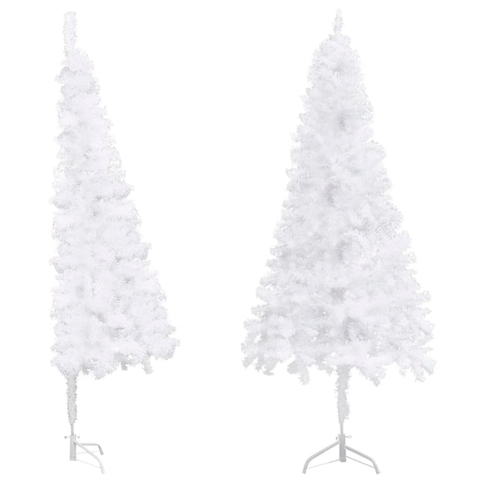 Albero di Natale Artificiale ad Angolo Bianco in PVC