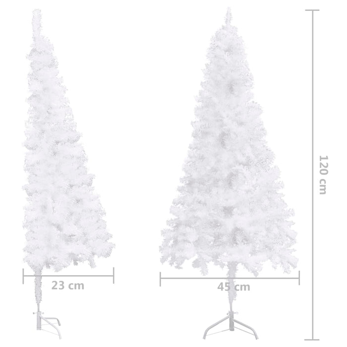 Albero di Natale Artificiale ad Angolo Bianco in PVC