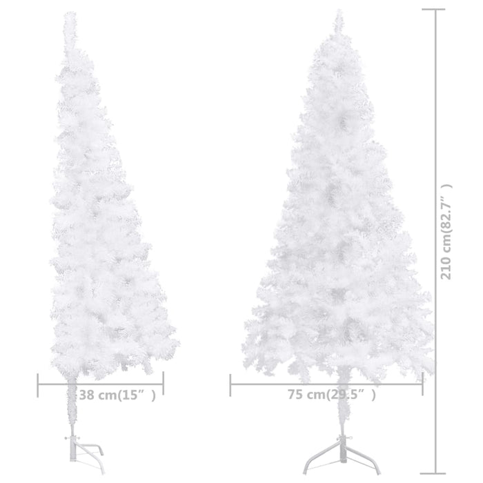 Albero di Natale Artificiale ad Angolo Bianco in PVC