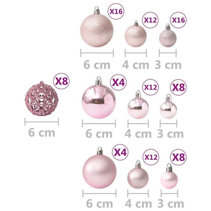 Set Palline di Natale 100 pz 3/4/6 cm