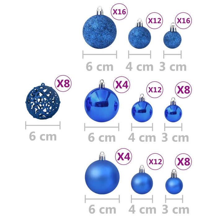 Set Palline di Natale 100 pz 3/4/6 cm