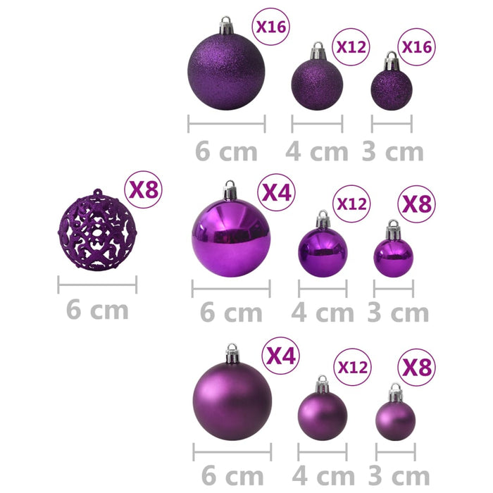 Set Palline di Natale 100 pz 3/4/6 cm