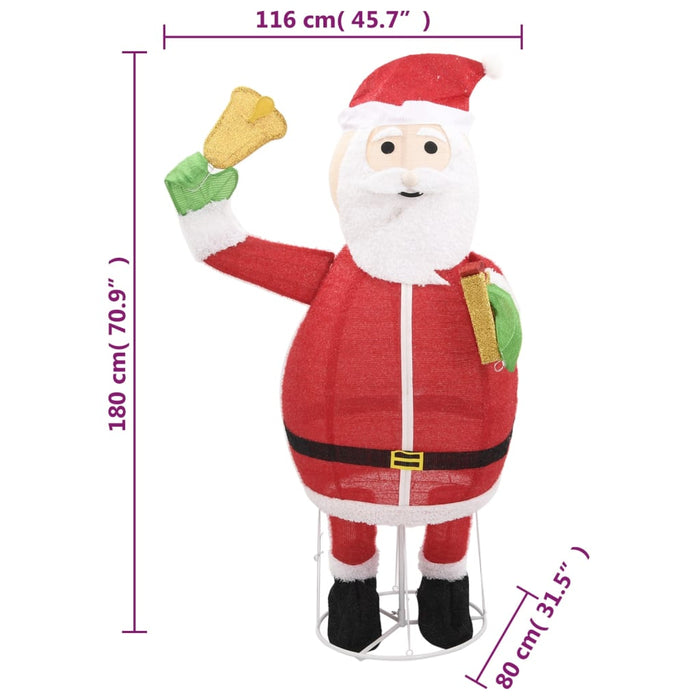 Figura Decorativa Babbo Natale con LED Tessuto Lusso