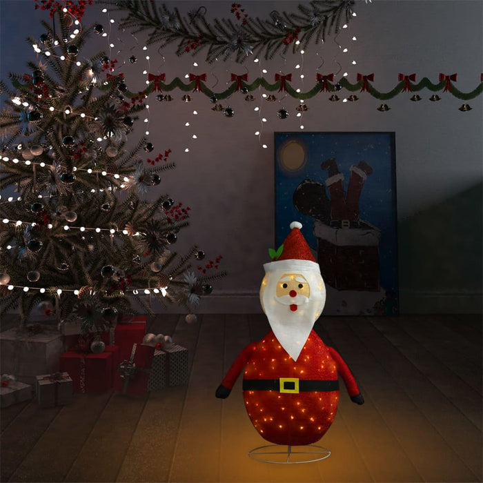 Figura Decorativa Babbo Natale con LED Tessuto Lusso